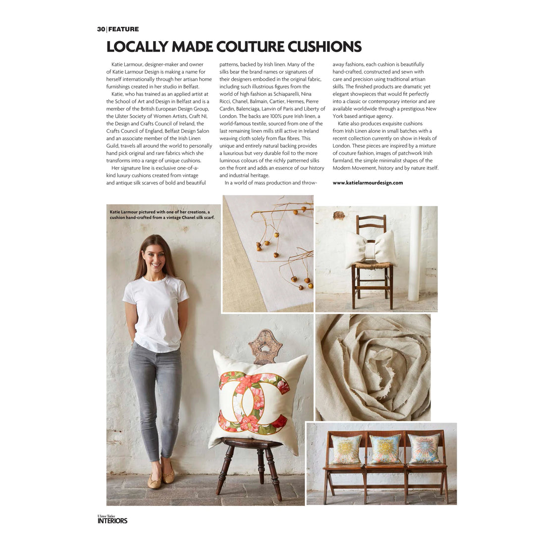 Article in Ulster Tatler Interiors Magazine 2017