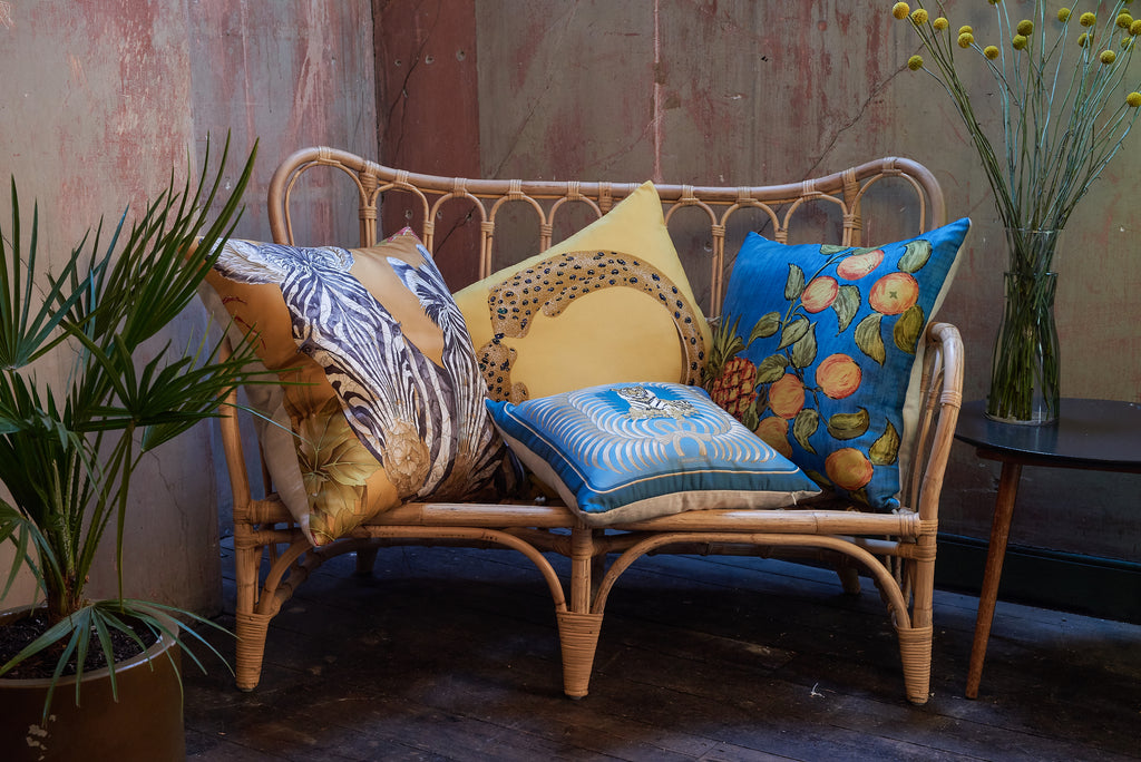 Vintage Cartier Silk Scarf & Irish Linen Cushion