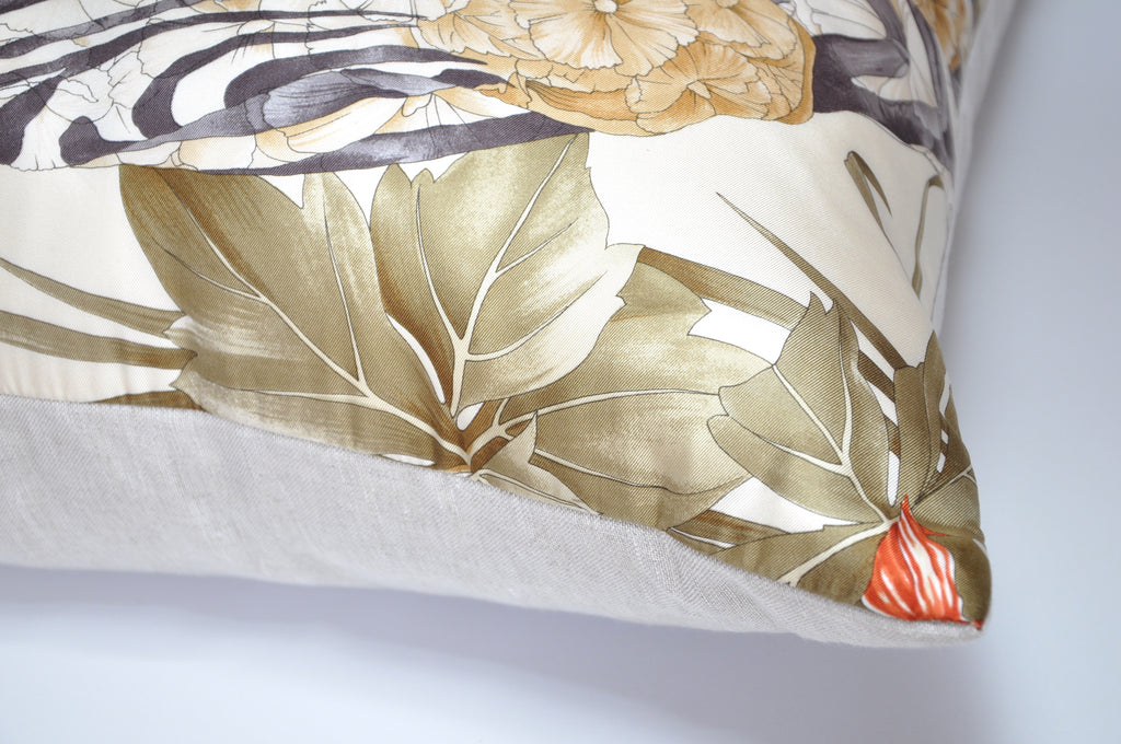 Vintage Salvatore Silk Scarf & Irish Linen Cushion