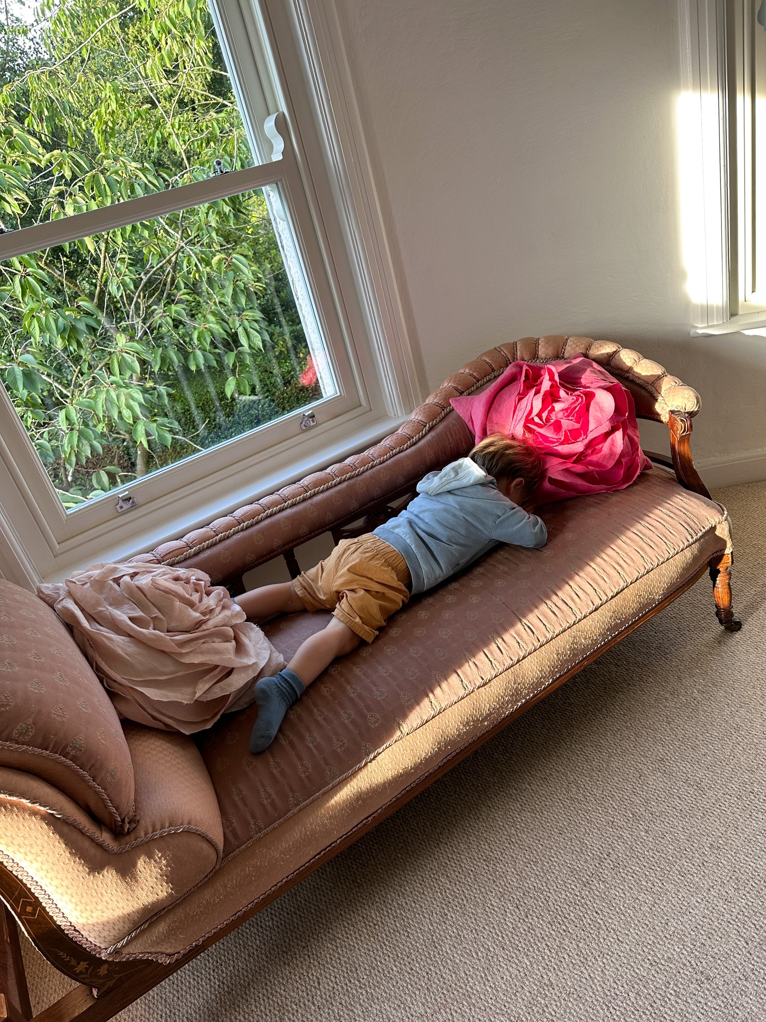 Sculpted Rose Cushion in Irish Linen