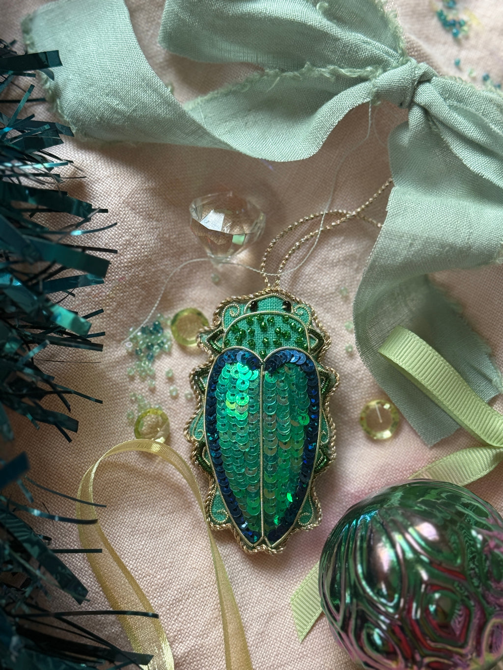 Jewel Beetle in vintage emerald green