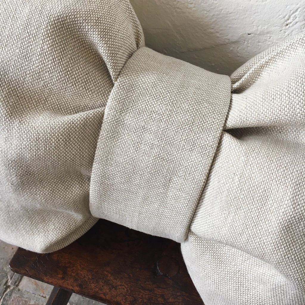 Signature Bow Cushion in Thick Basket-Weave, 2015
