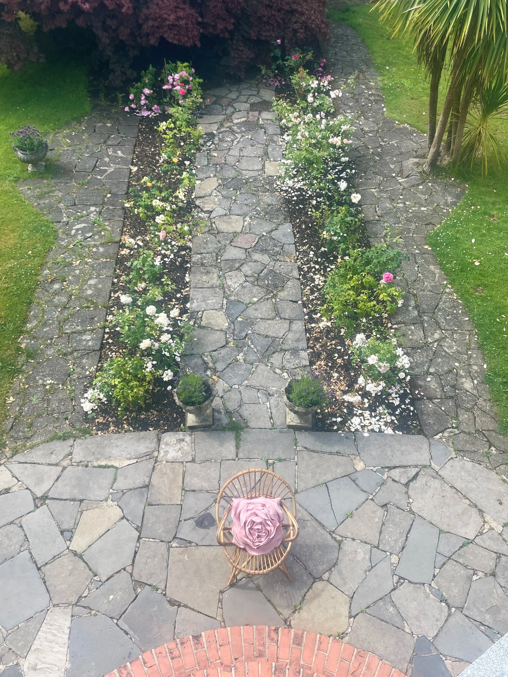 Sculpted Rose Cushion in Irish Linen