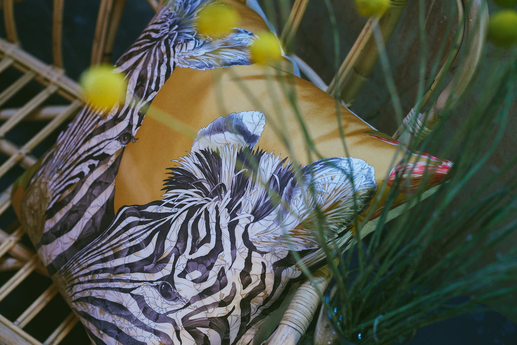 Vintage Salvatore Silk Scarf & Irish Linen Cushion
