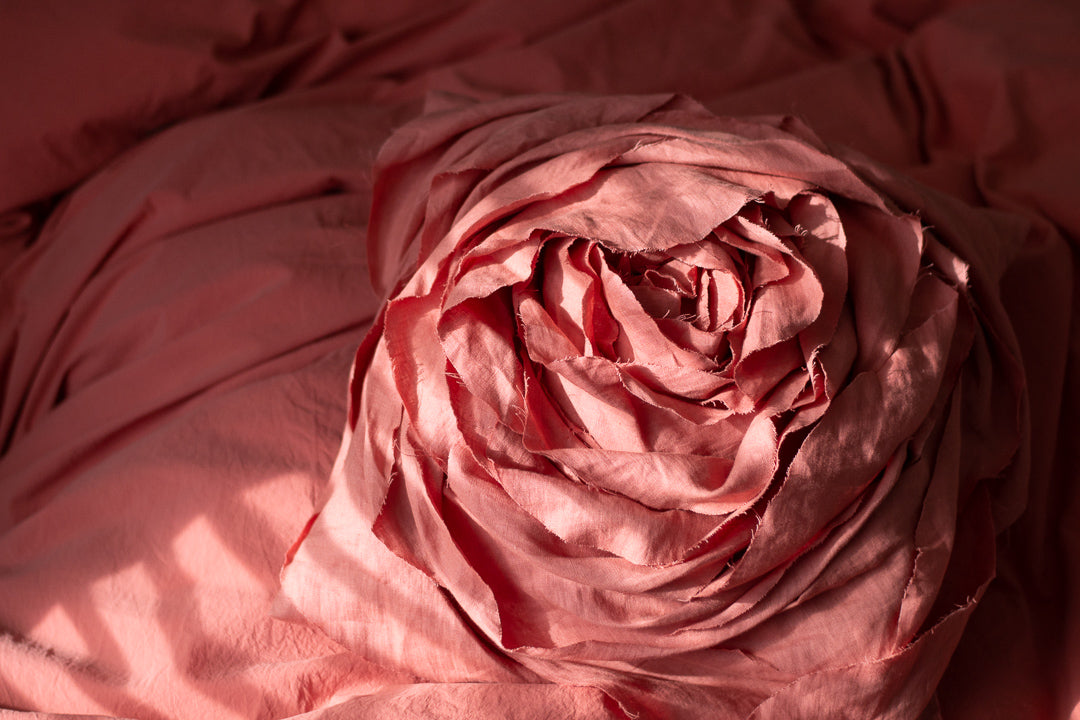 Sculpted Rose Cushion in Irish Linen