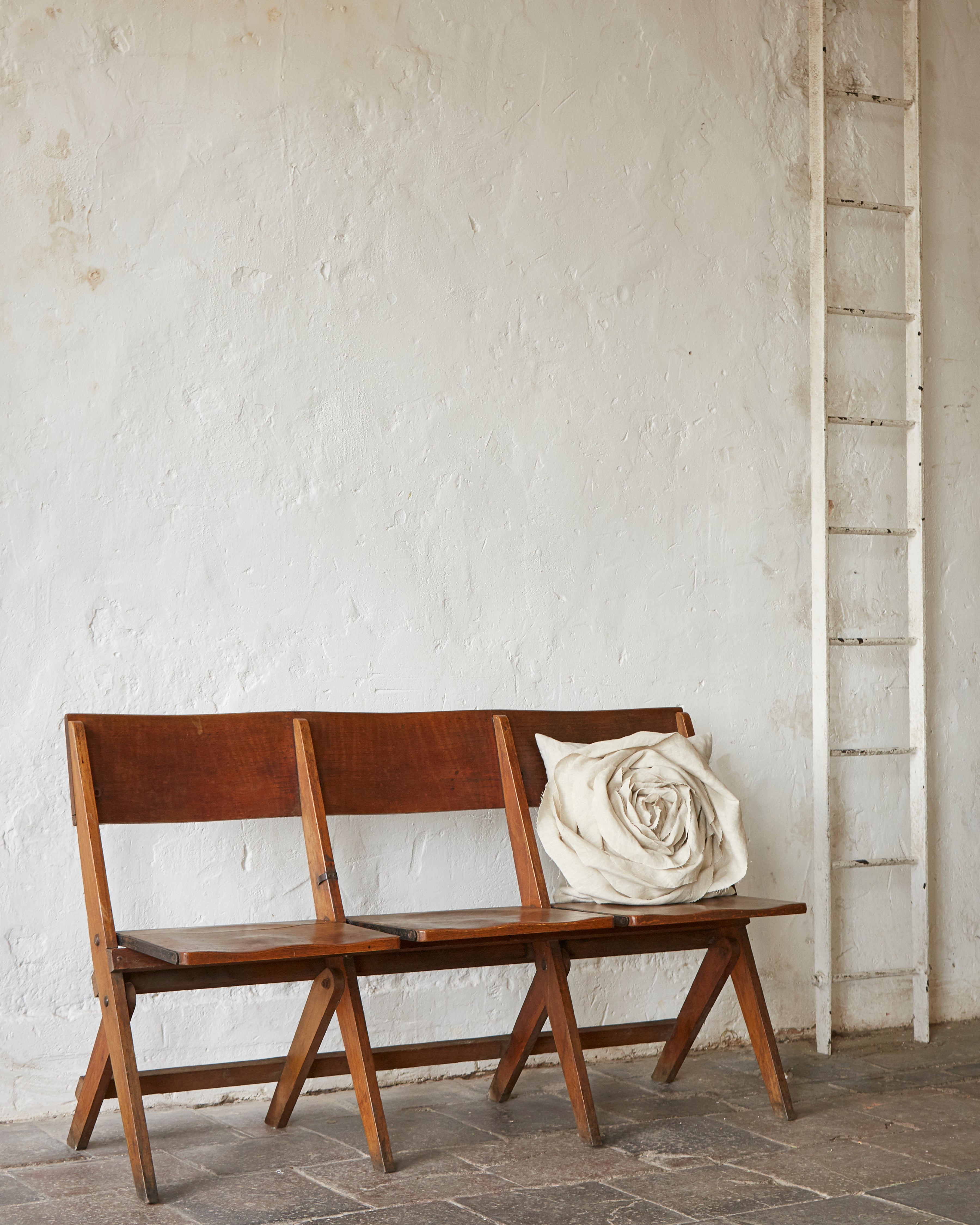Sculpted Rose Cushion in Irish Linen