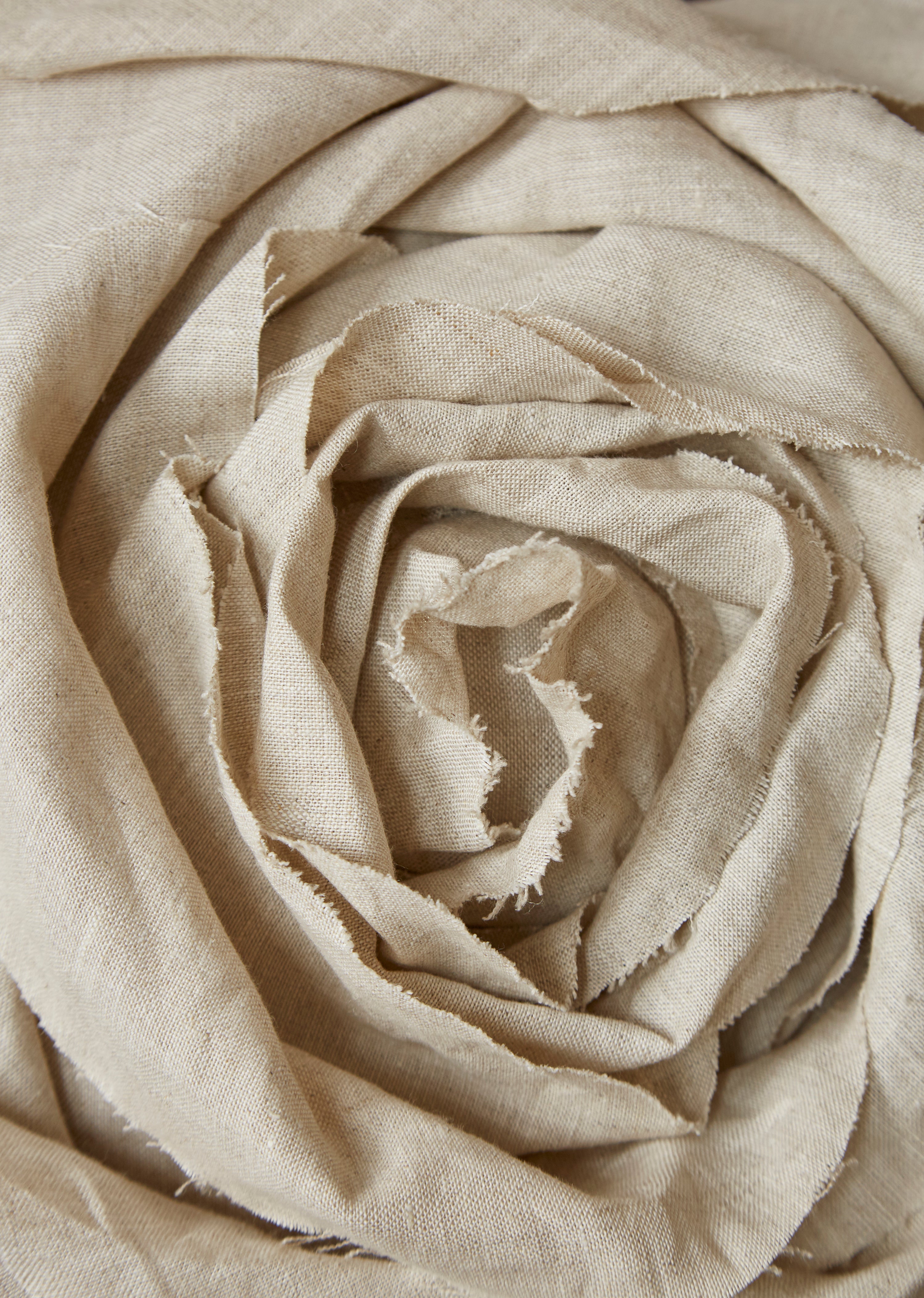 Sculpted Rose Cushion in Irish Linen