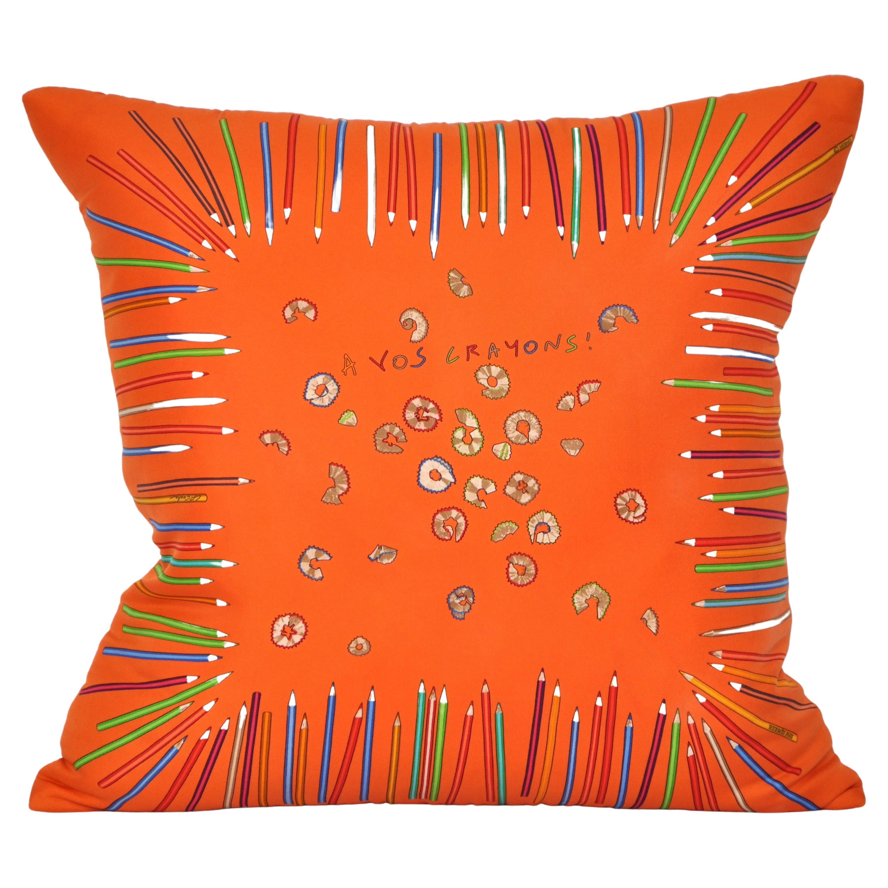 Vintage Hermes Silk Scarf & Irish Linen Cushion