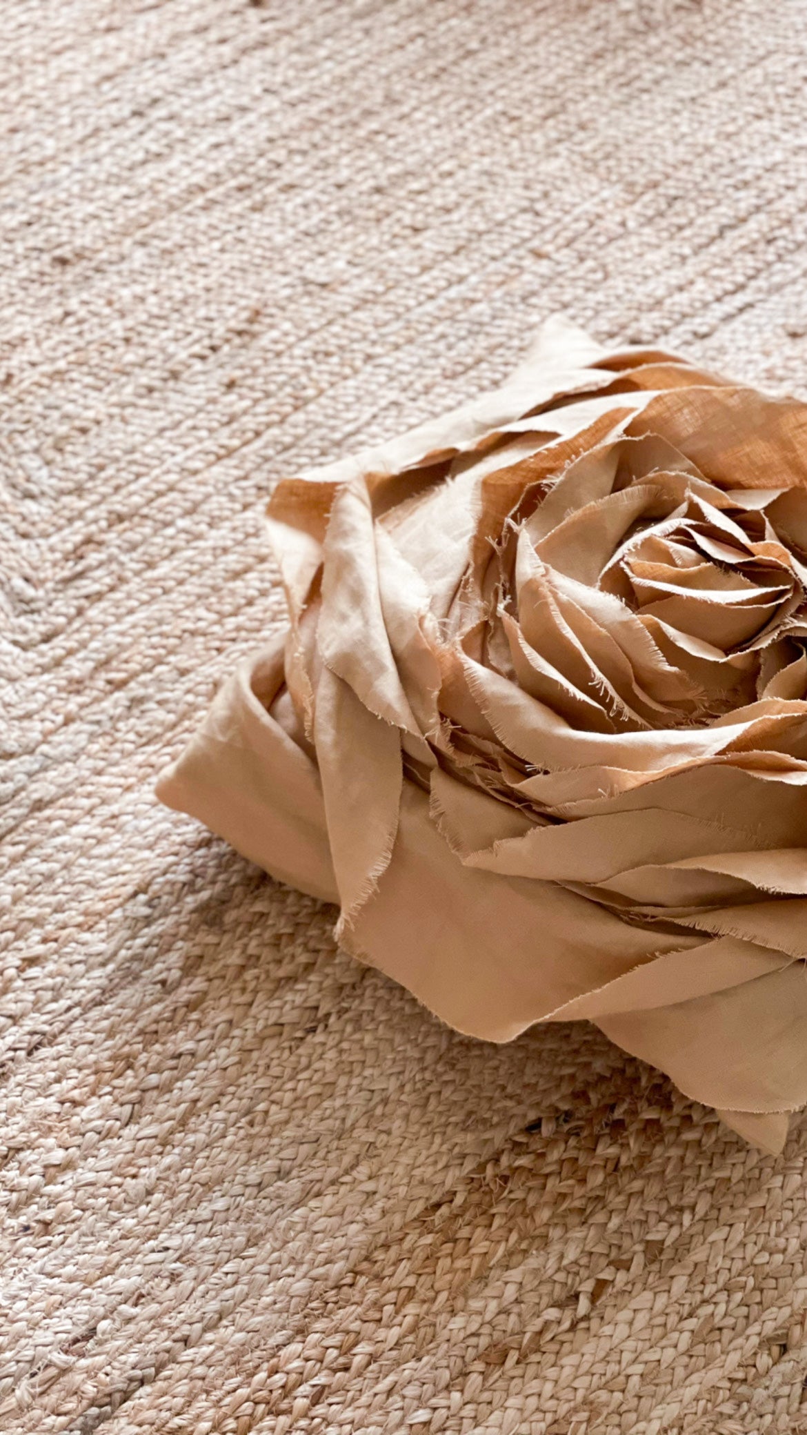 Sculpted Rose Cushion in Irish Linen
