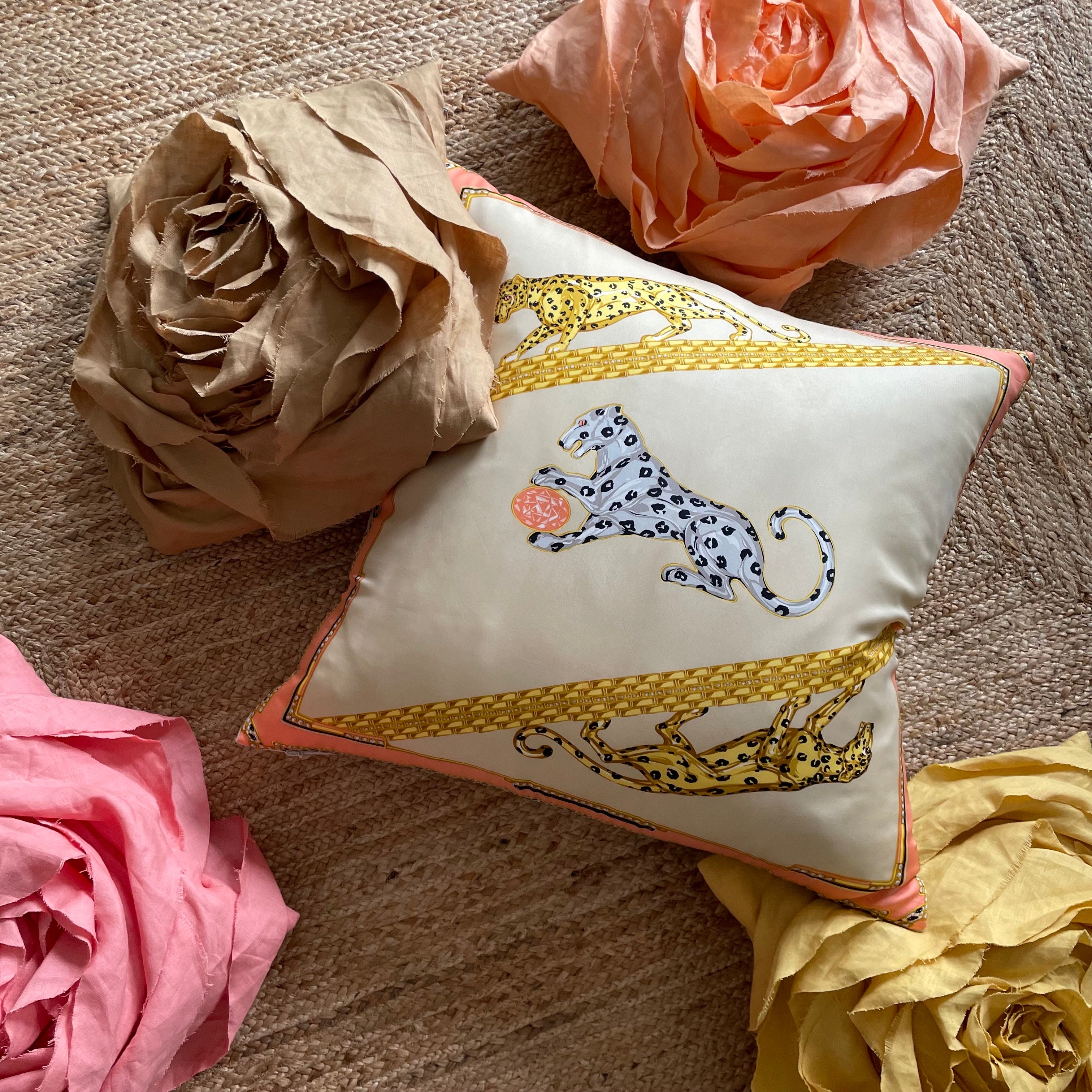Sculpted Rose Cushion in Irish Linen