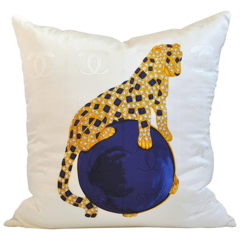 Vintage Cartier Silk Scarf & Irish Linen Cushion