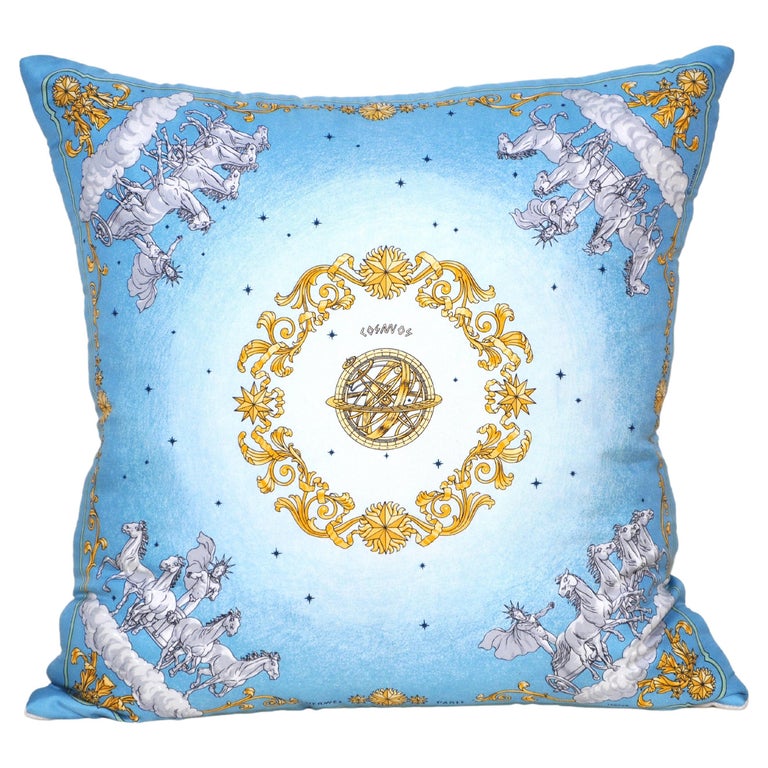 Vintage Hermes Silk Scarf & Irish Linen Cushion
