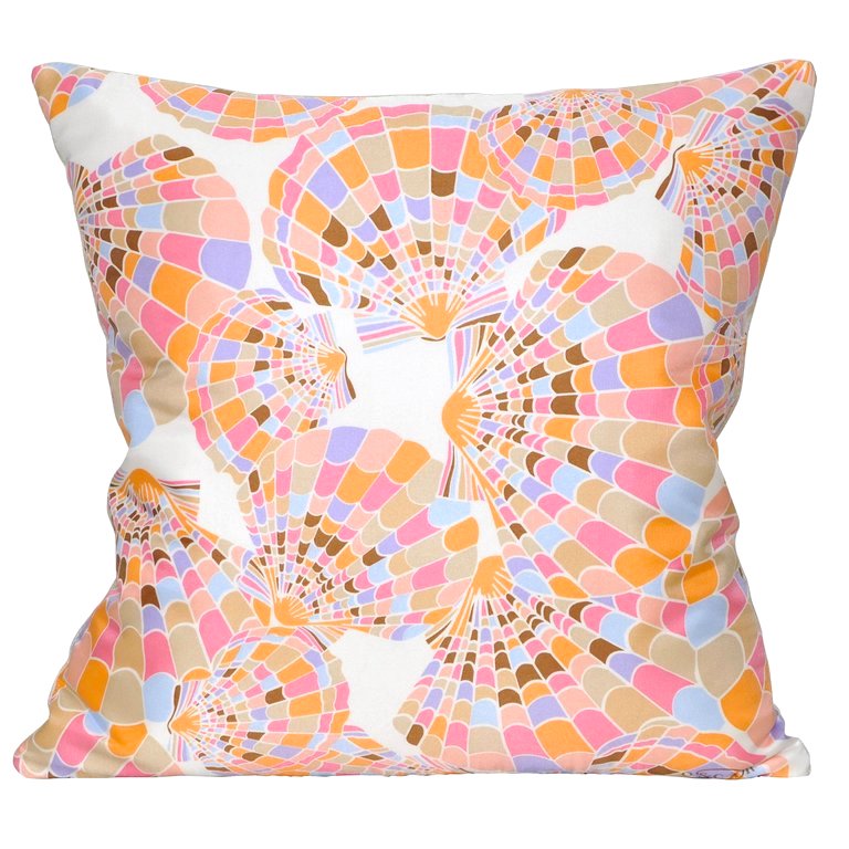 Vintage Silk Scarf & Irish Linen Cushions Pink Shells (2 available)