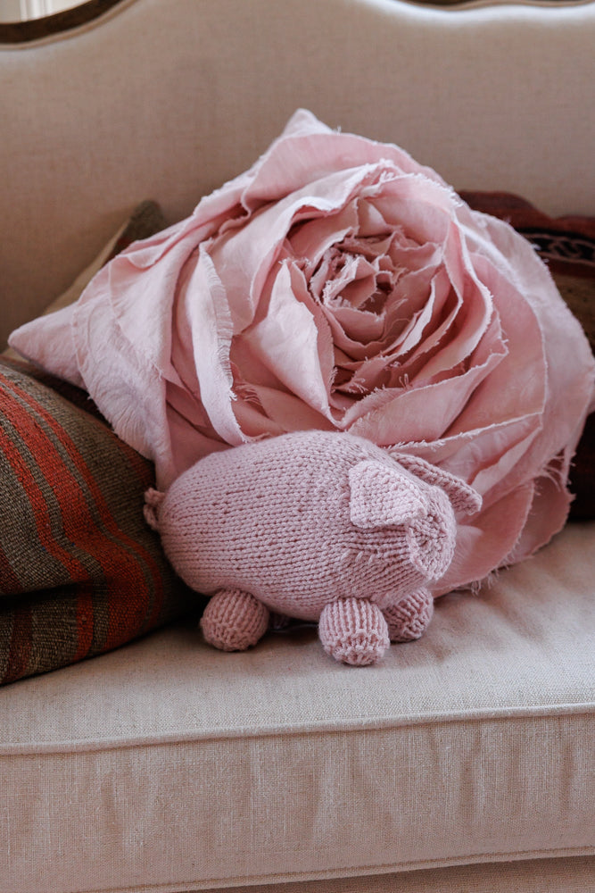 Sculpted Rose Cushion in Irish Linen