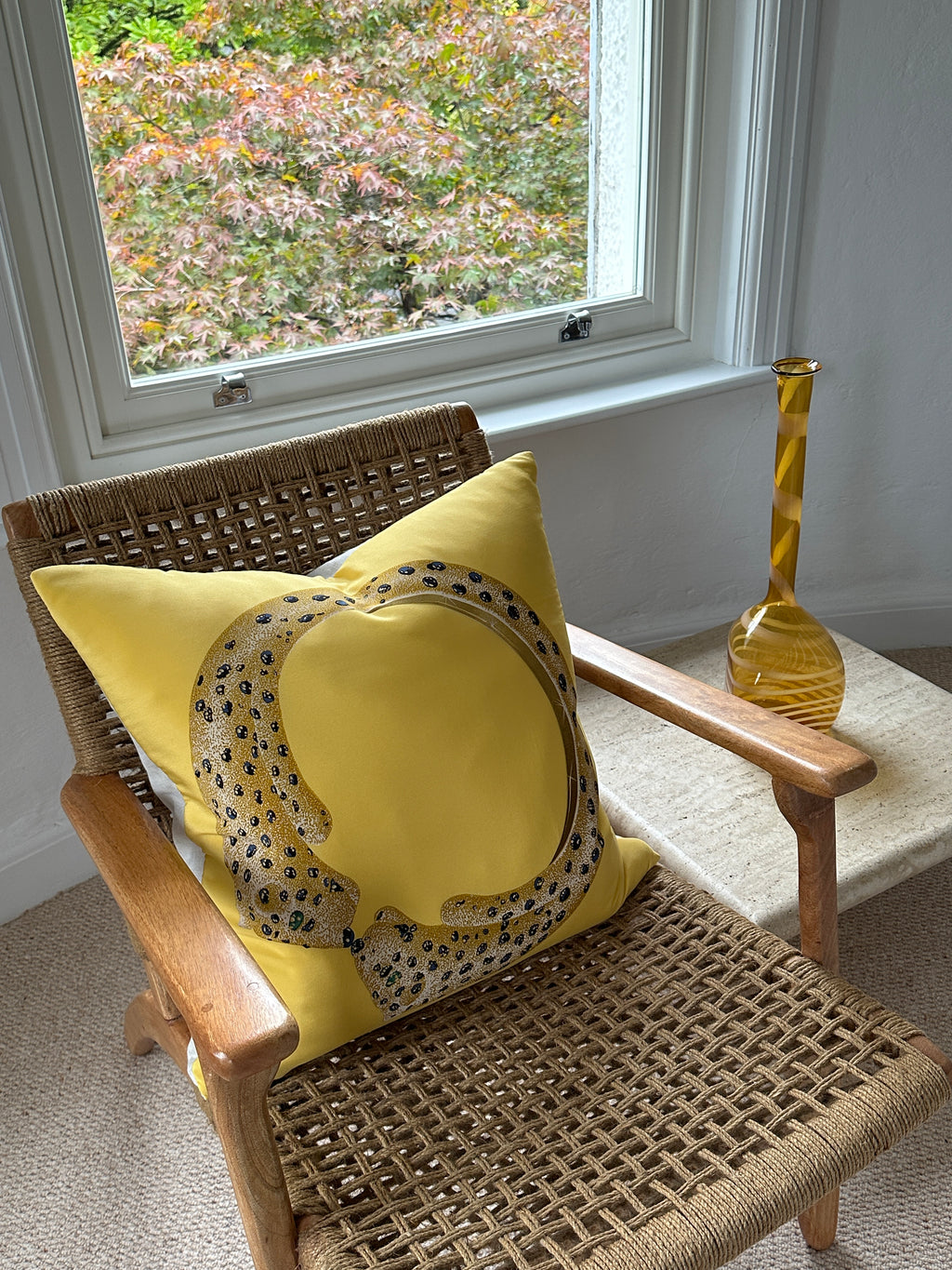 Pair of Vintage Cartier Silk Scarf & Irish Linen Cushions