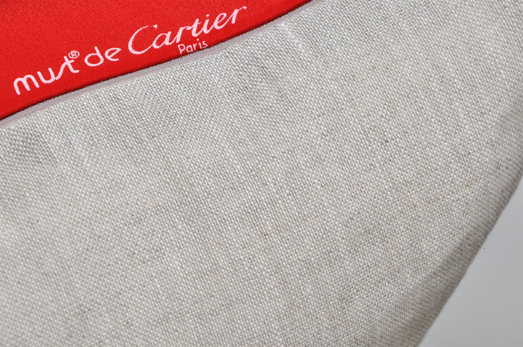 Pair of Vintage Cartier Silk Scarf & Irish Linen Cushions