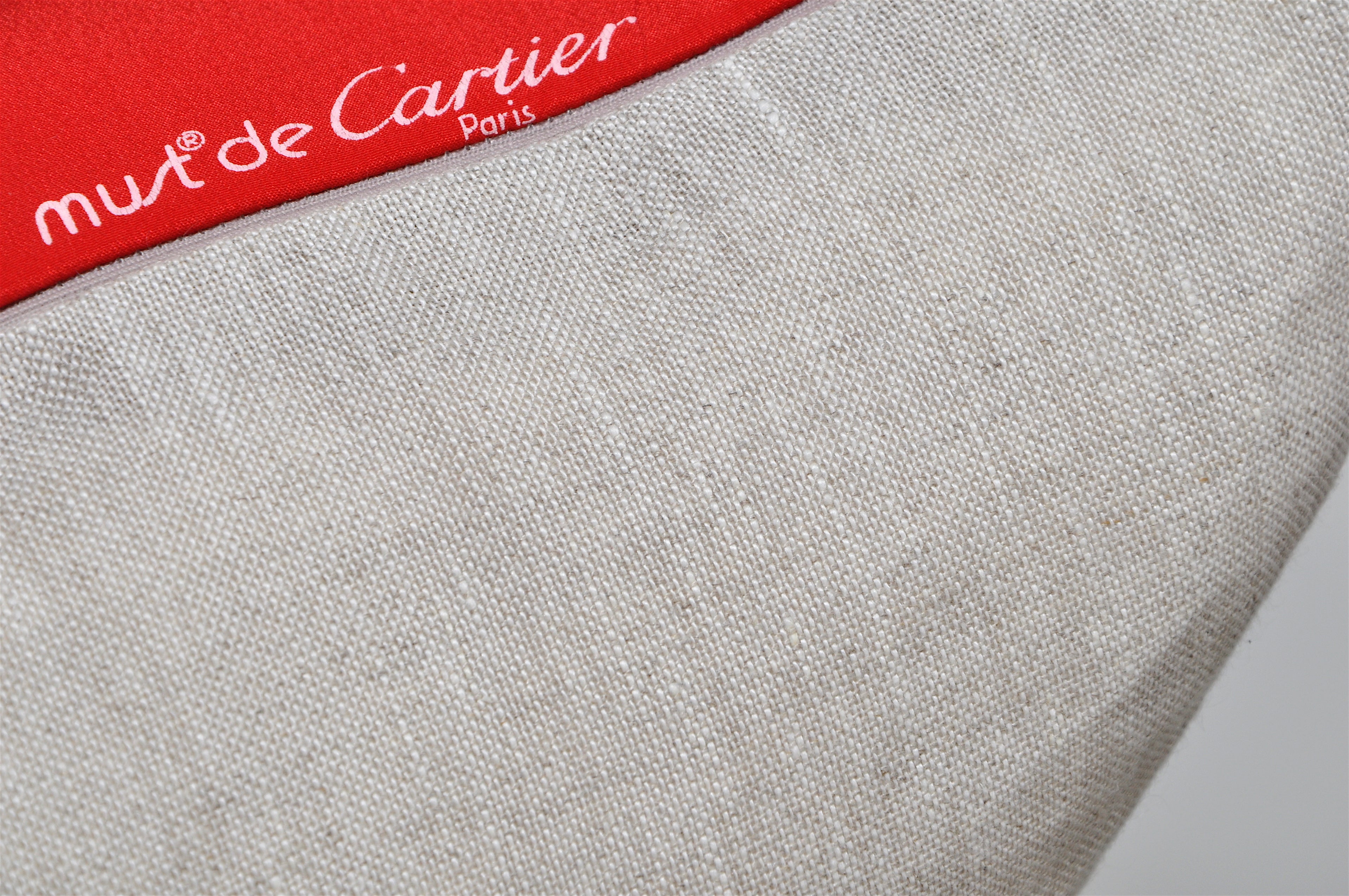 Pair of Vintage Cartier Silk Scarf & Irish Linen Cushions