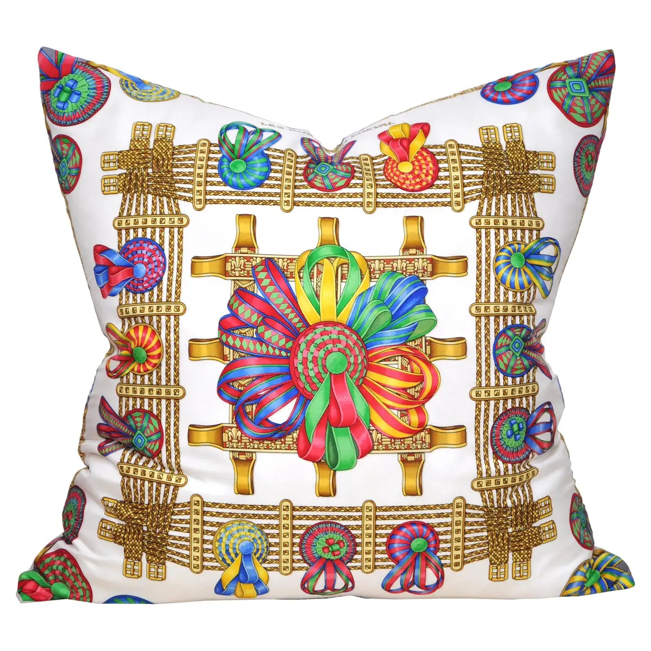 Vintage Hermes Silk Scarf & Irish Linen Cushion