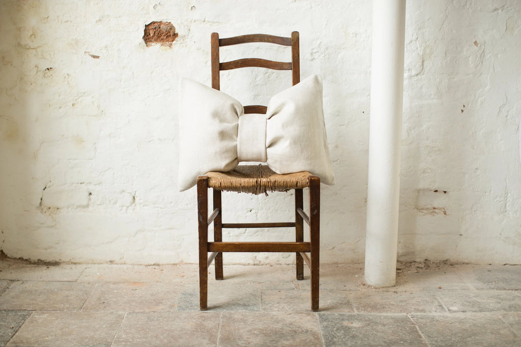 Signature Bow Cushion in Thick Basket-Weave, 2015