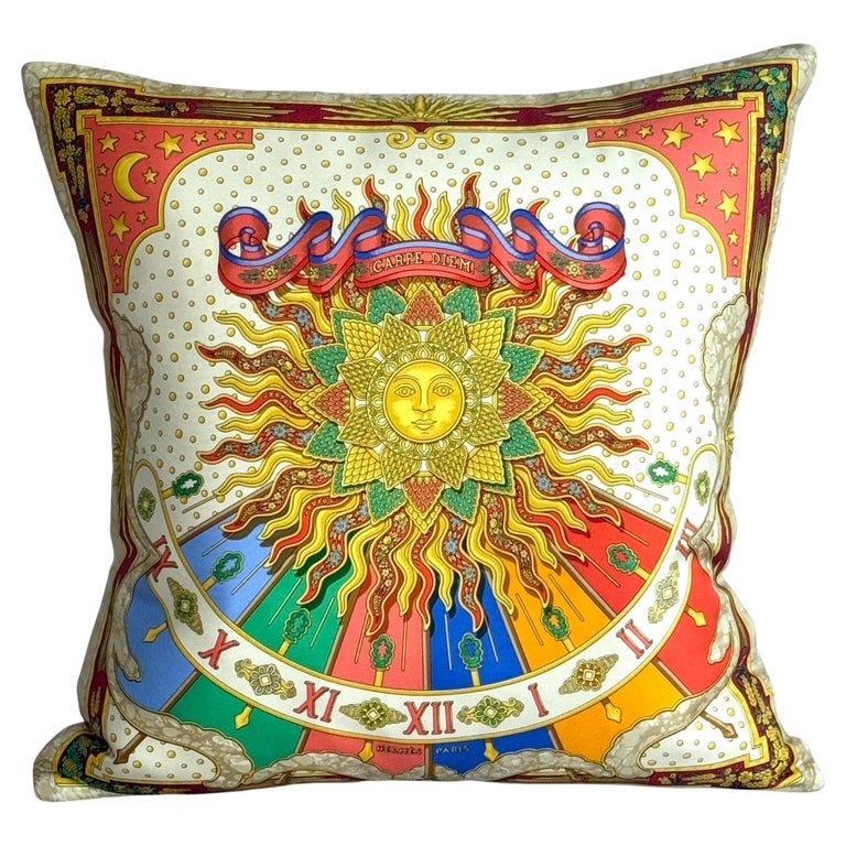 Vintage Hermes Silk Scarf & Irish Linen Cushion