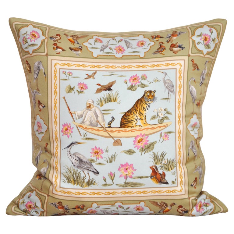 Vintage Salvatore Silk Scarf & Irish Linen Cushion