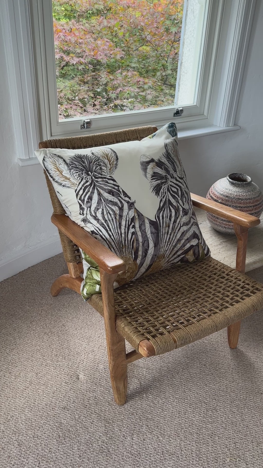 Vintage Silk Scarf & Irish Linen Cushions (2 available)