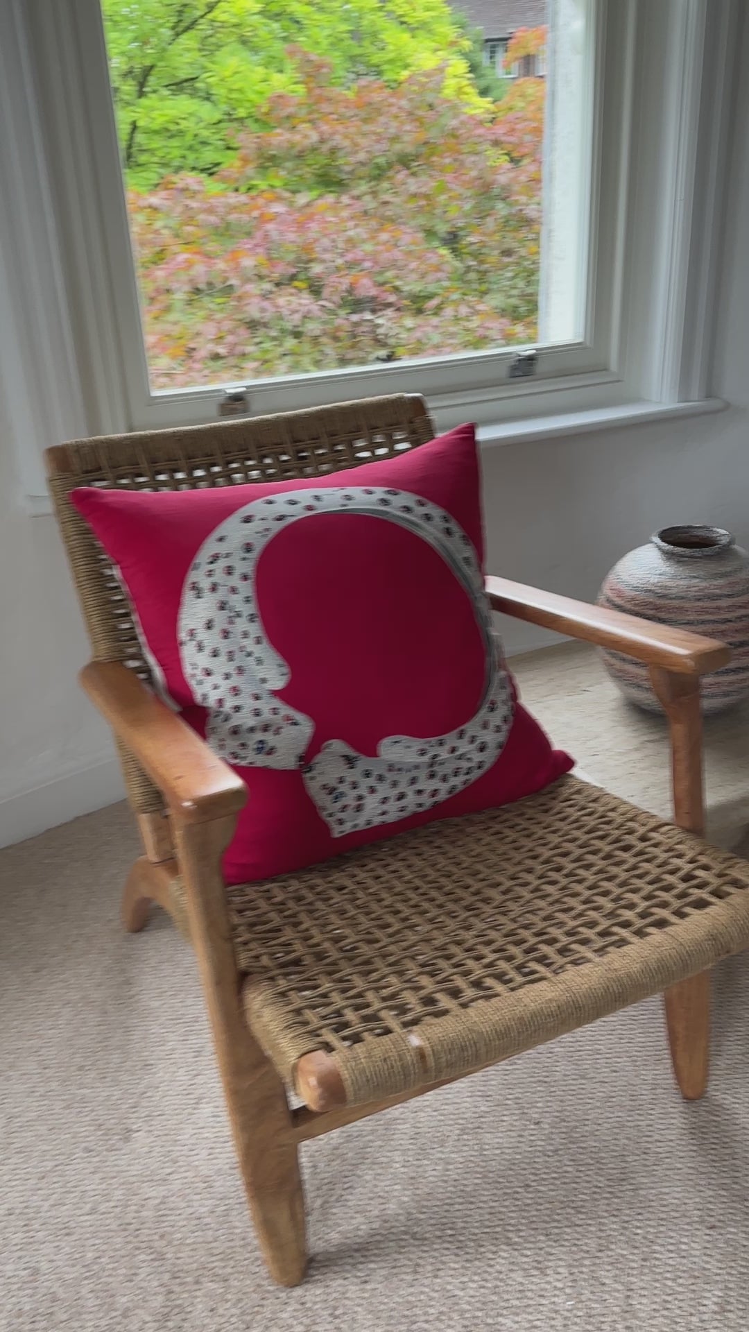 Pair of Vintage Cartier Silk Scarf & Irish Linen Cushions