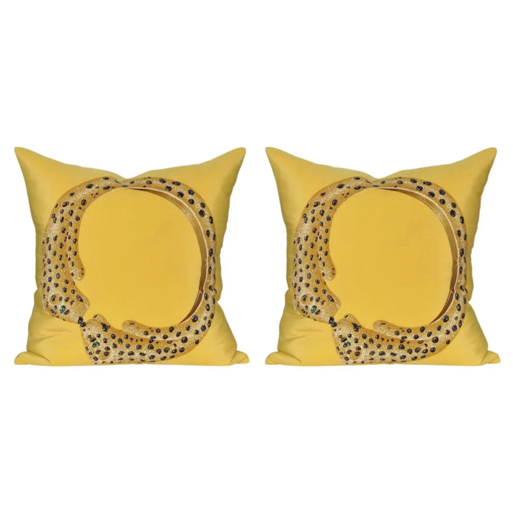 Pair of Vintage Cartier Silk Scarf & Irish Linen Cushions